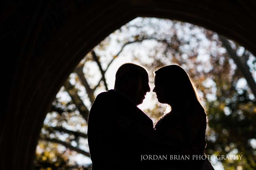 Candid moment during Princeton University engagement session