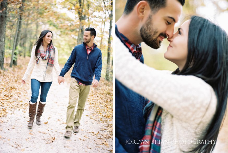 Caitlynn and Nick at Historic Smithville engagement session in South Jersey