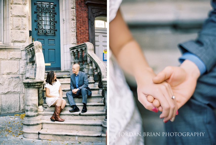 Jen and Josh at their Rittenhouse Square Park engagement session