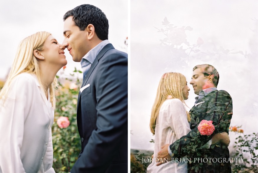 Lindsey and Jon among the trees at Swarthmore University engagement session