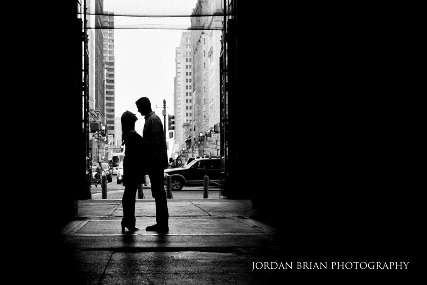 Kat and Tim walking together during engagement session