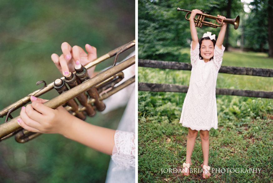 Kid musician portrait on film by Jordan Brian Studios