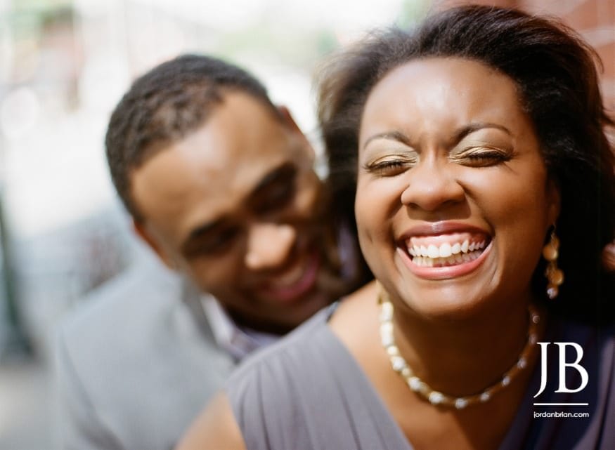 Adrienne and Joel romantic moment captured during Philly engagement session