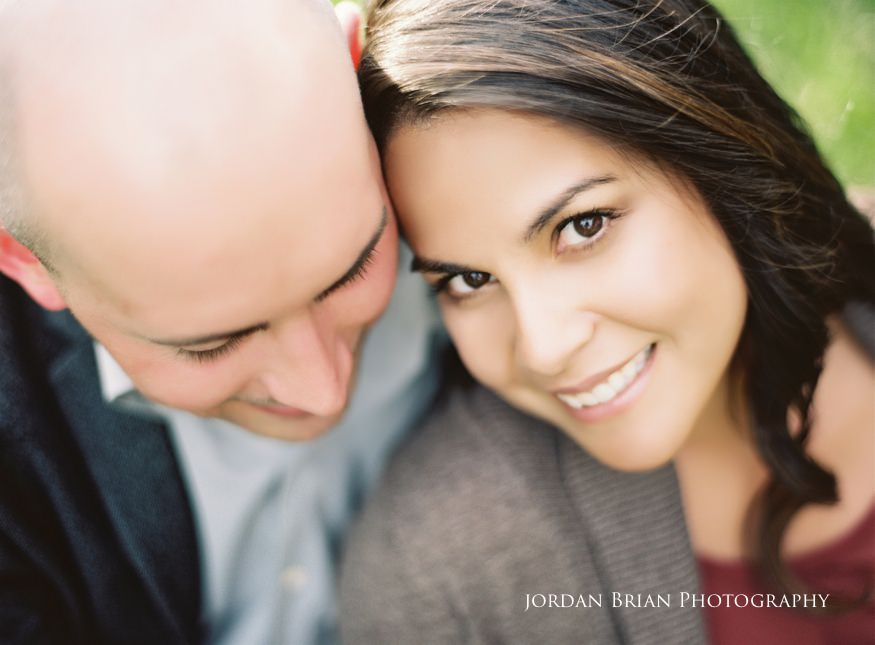 Marc with pocket square, Alicia and Marc engagement photograph at Smithville Park