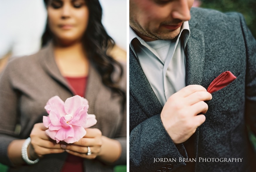 Alicia and Marc close portrait at Smithville Park engagement session NJ