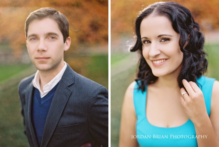 headshots during Longwood Gardens engagement photos