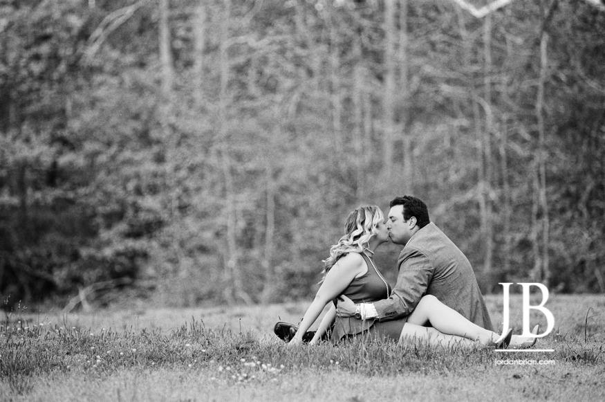 Ashley and Rory film engagement session, pine barrens backdrop, Shamong NJ