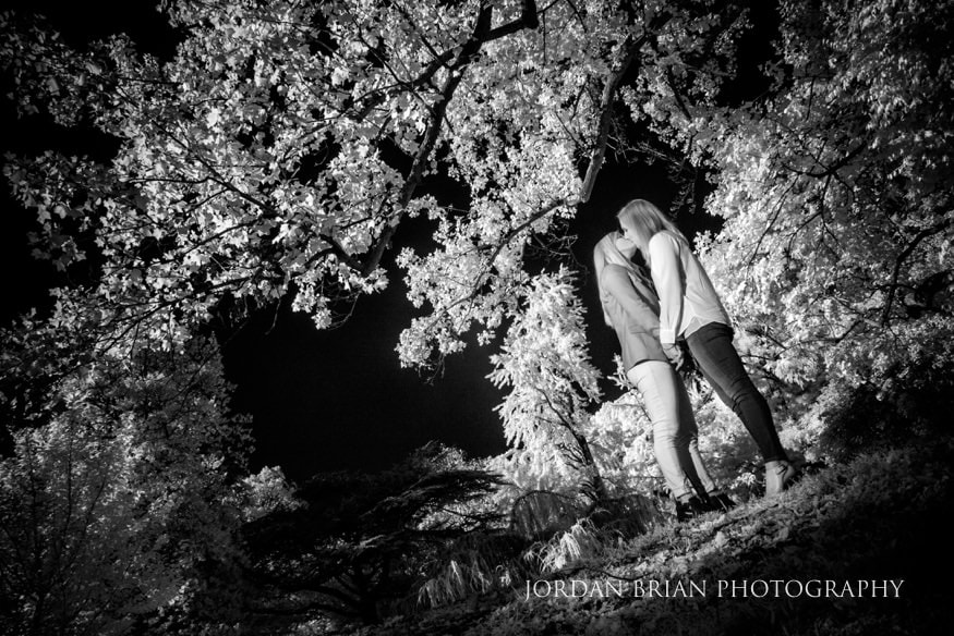 infrared photo at fairmount park engagement session