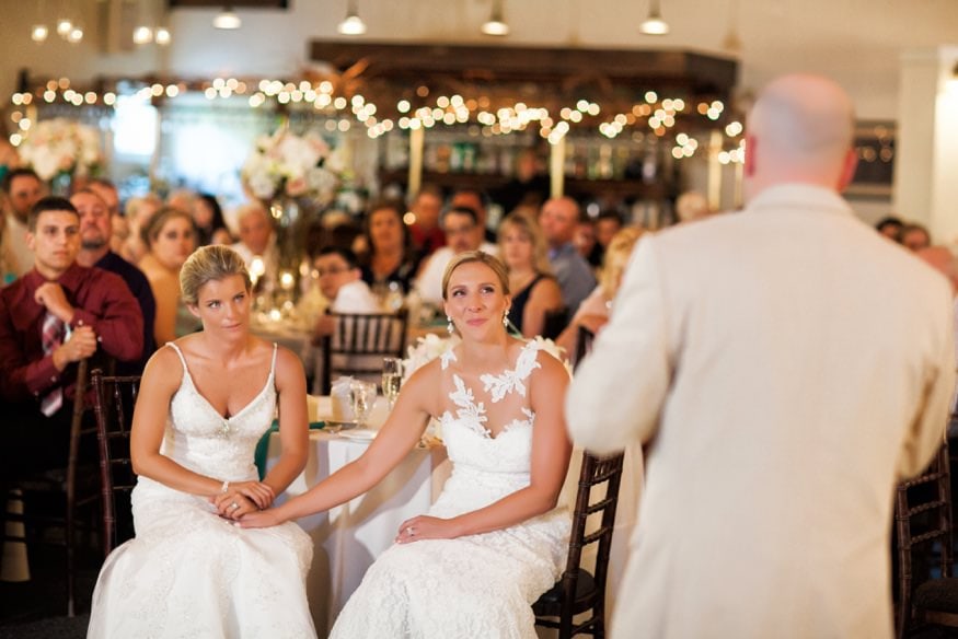 Toast at Holly Hedge same sex wedding.
