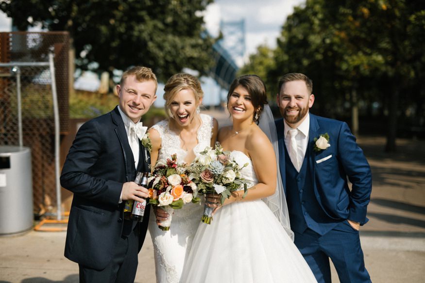 Cassandra and Ray kid photobomb at Philadelphia wedding