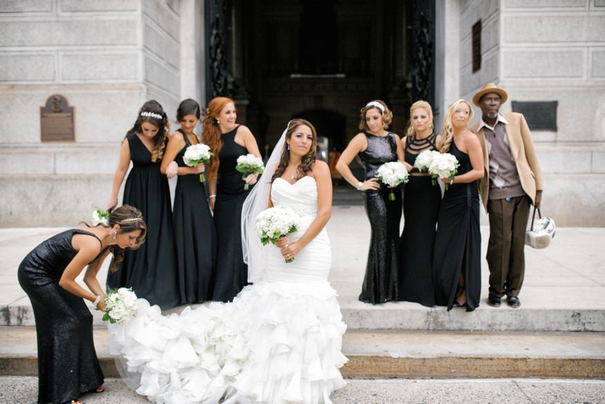 Nicole and Mike kid photobomb at Philadelphia wedding