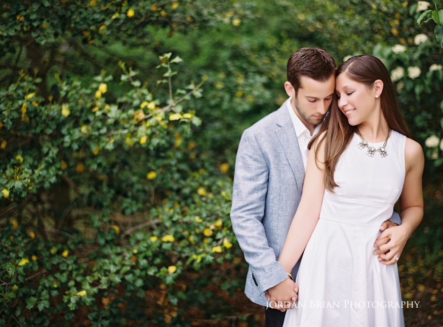 Justine and Chris laughing during engagement session