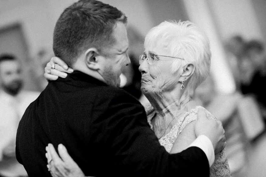 Mother and son dance at Ellis Preserve wedding.