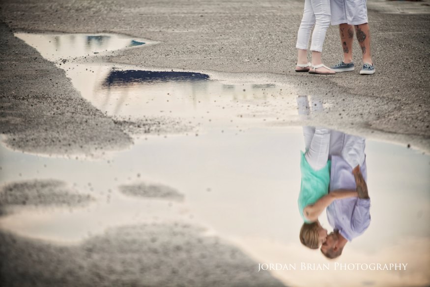 couples' reflection at engagement session