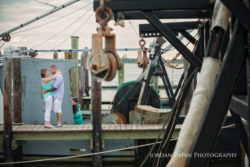 engagement session on long beach island fishing docks