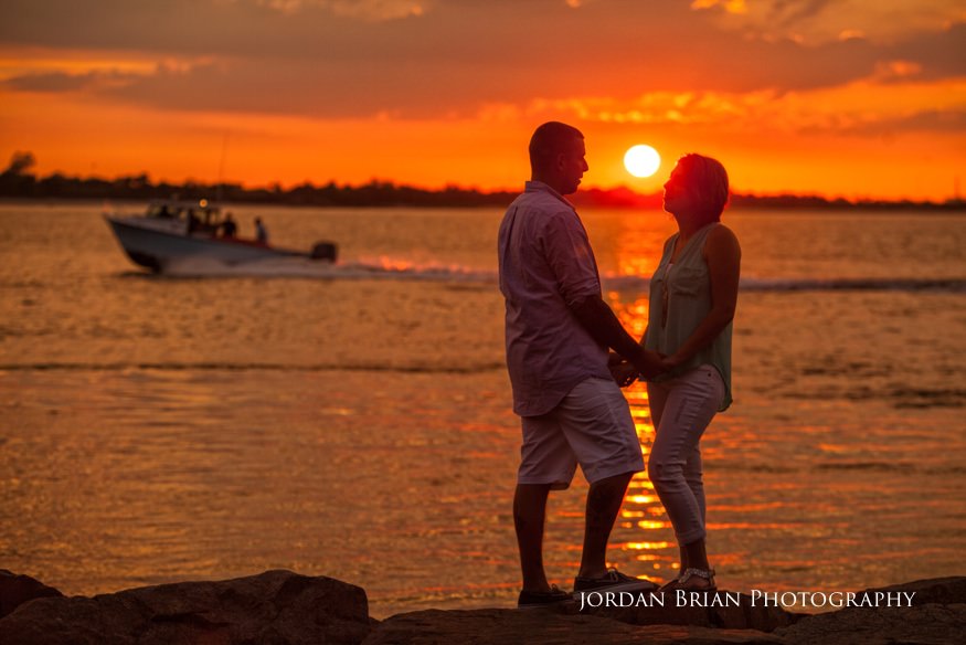 sunset at lbi engagement session