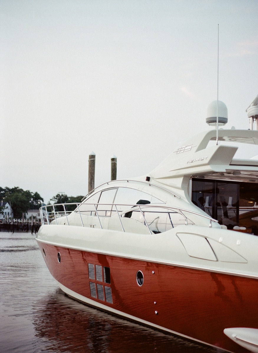 Long Island New York engagement session on Azimut Yacht.