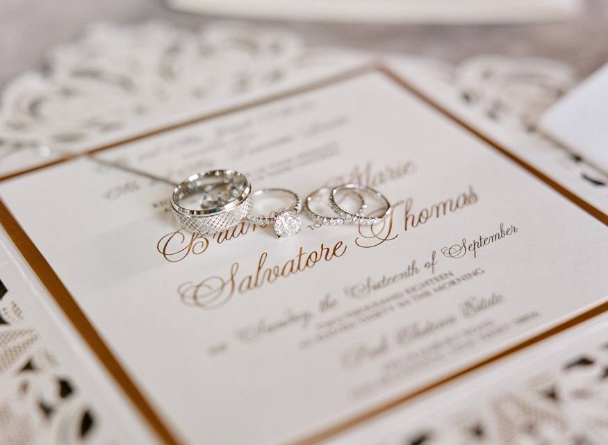Wedding rings at Park Chateau wedding.