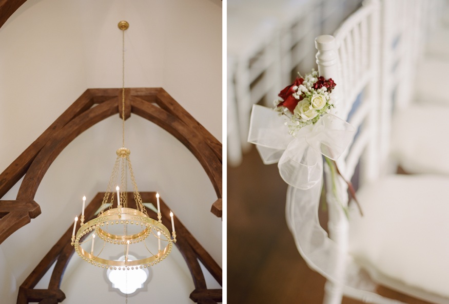 Ceremony details in the chapel at the Park Chateau wedding.