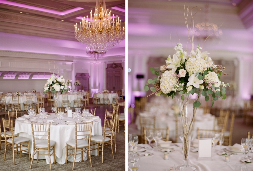 Centerpieces by Designs by Linda at Park Chateau wedding reception.