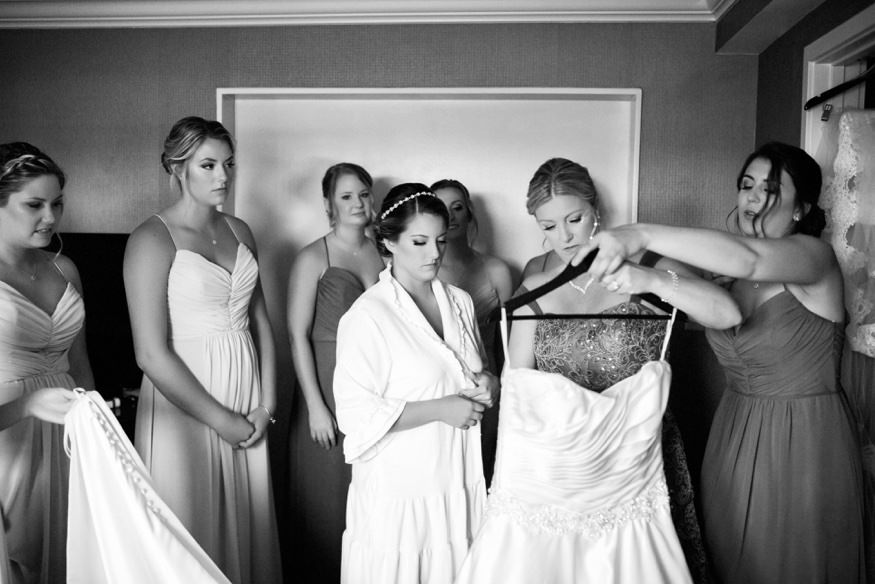 Bride getting ready at the Westin Governor Morris hotel before wedding at Park Savoy.