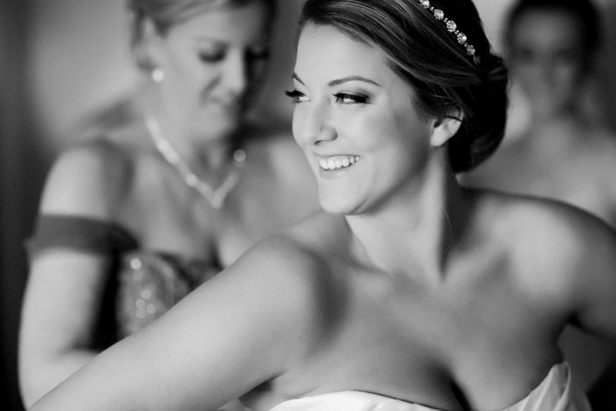 Bride getting ready at the Westin Governor Morris hotel before wedding at Park Savoy.