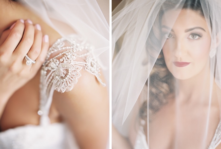 Bride's portraits before Philadelphia wedding at Ballroom at the Ben.