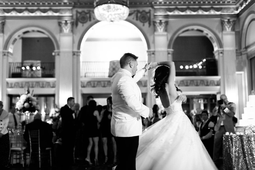 First dance moment at spring Ballroom at the Ben wedding