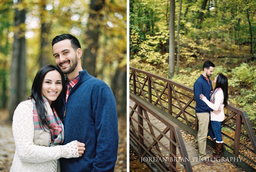 Fall engagement session near the boat launch at Smithville Park South Jersey