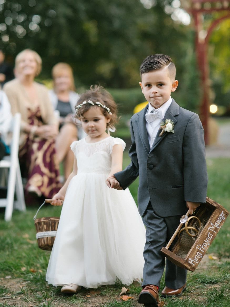 Bride processional Knowlton Mansion Philadelphia fall wedding
