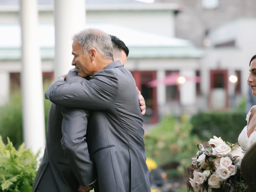 Outdoor ceremony Knowlton Mansion wedding vows