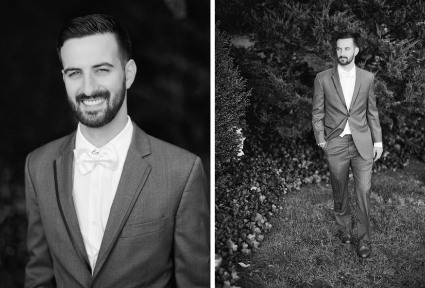Groom getting ready before Fall wedding at Knowlton Mansion.
