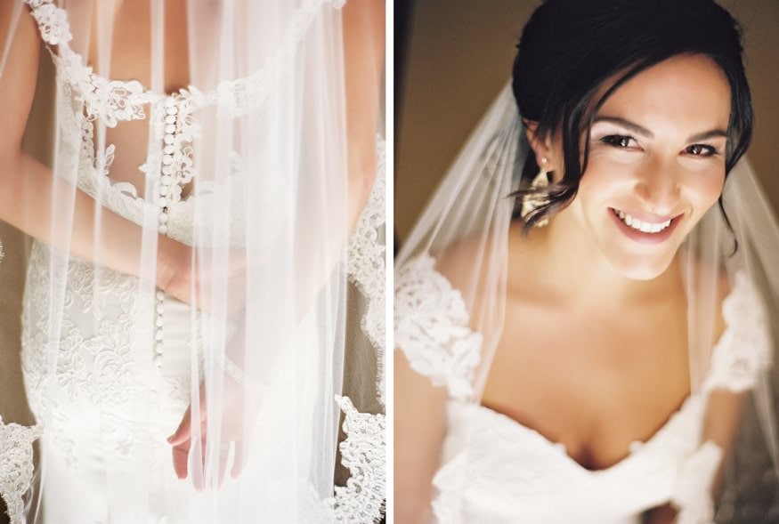 Bride's portraits before fall wedding at Knowlton Mansion.