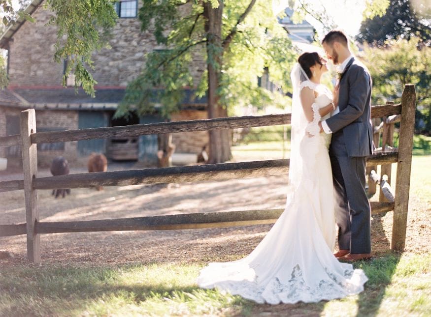 Bride and Groom portraits at fall wedding at Knowlton Mansion.