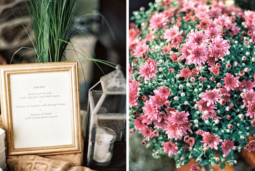 Outdoor ceremony at Fall wedding at Knowlton Mansion.