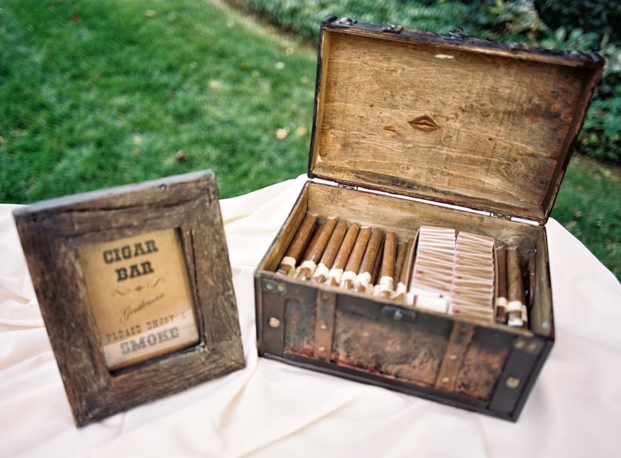 Outdoor ceremony at Fall wedding at Knowlton Mansion.