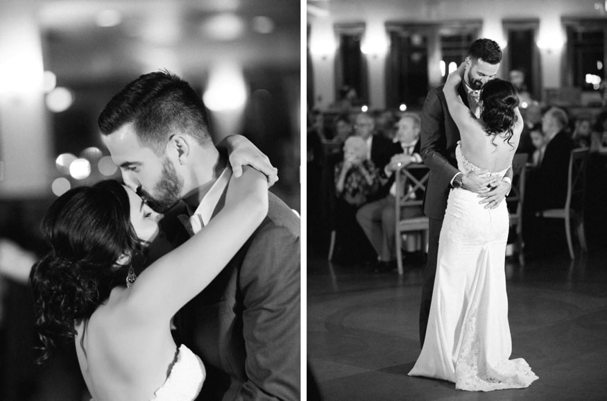 Bride and Groom first dance at fall wedding at Knowlton Mansion.