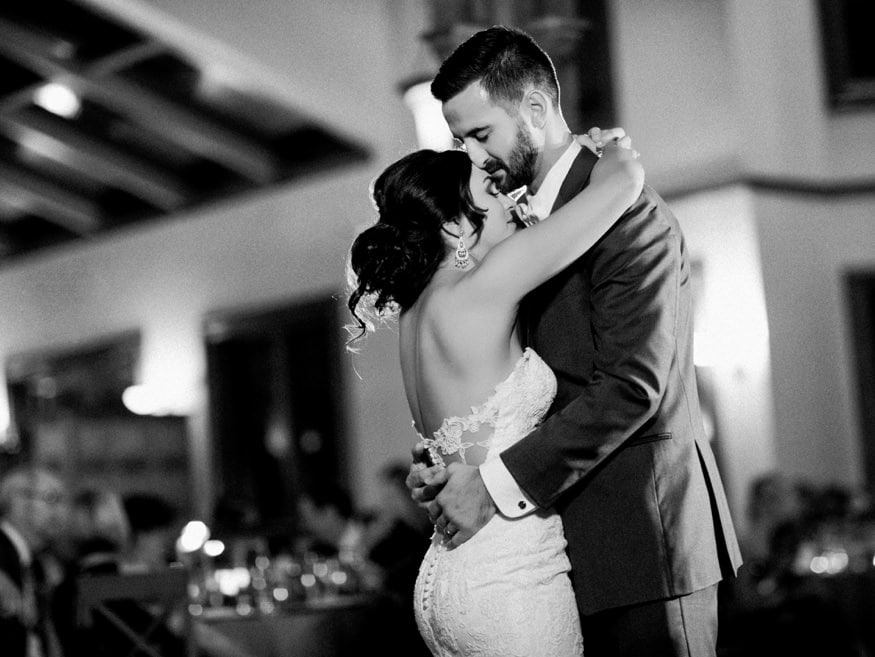 Bride and Groom first dance at fall wedding at Knowlton Mansion.