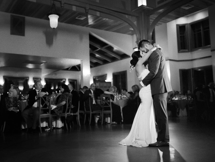 Bride and Groom first dance at fall wedding at Knowlton Mansion.