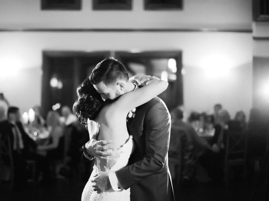 Bride and Groom first dance at fall wedding at Knowlton Mansion.