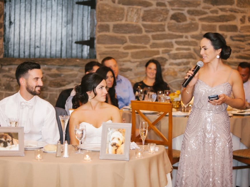 Toasts at fall wedding at Knowlton Mansion.