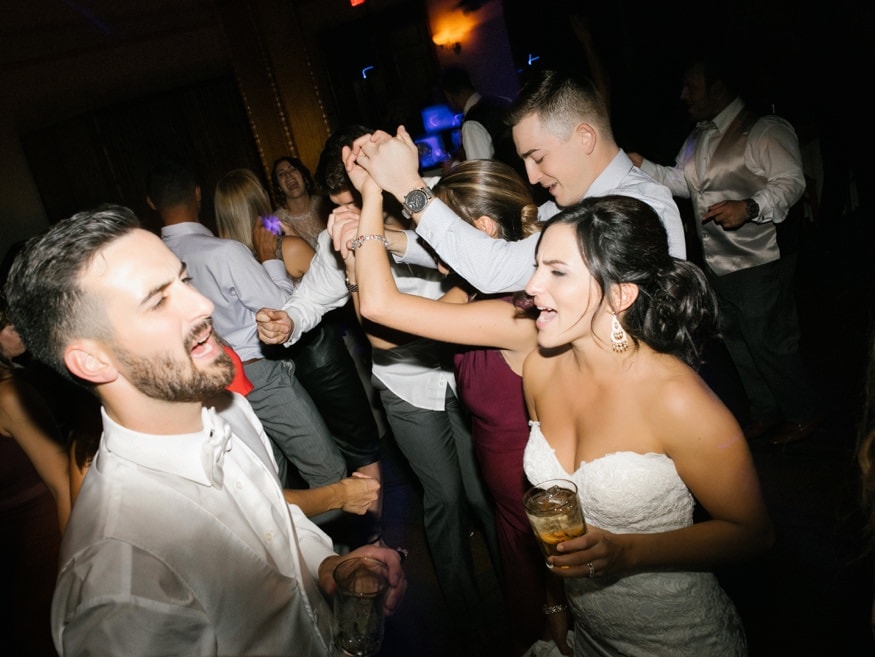 Dancing at Knowlton Mansion wedding reception.