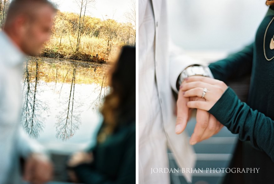 Christina and Brandon walking one of the long garden paths at Longwood Gardens engagement