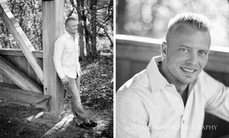 Black and white close-up of Christina and Brandon embracing at Longwood Gardens engagement session