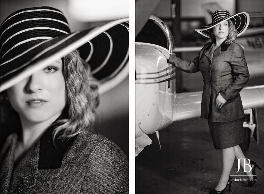 Christina and Jeff vintage engagement portrait from Casablanca-inspired session