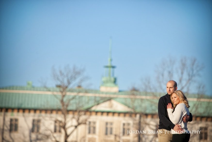couple infront of american swedish museum in fdr park