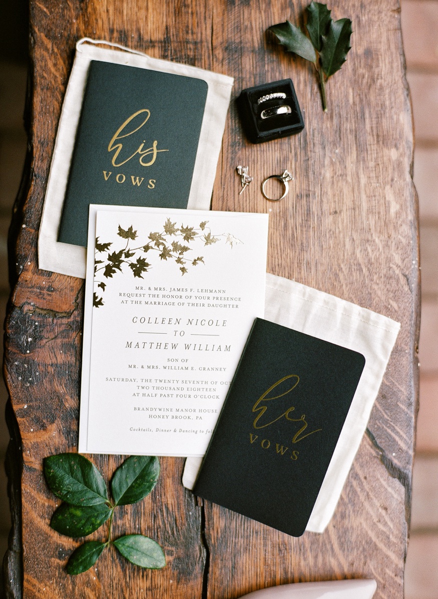 Wedding invitation by Minted.com at the Brandywine Manor House.