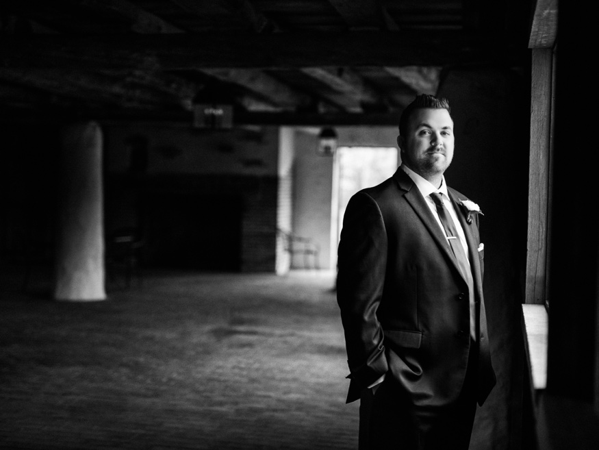 Groom portraits at the Brandywine Manor House wedding.