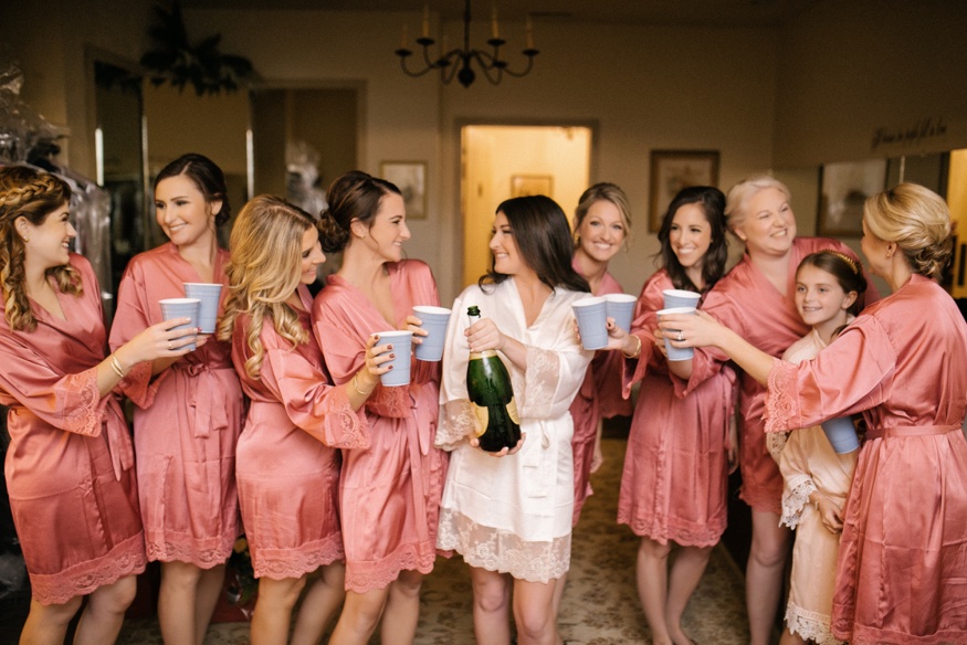 Bridesmaids getting ready at the Brandywine Manor House wedding.