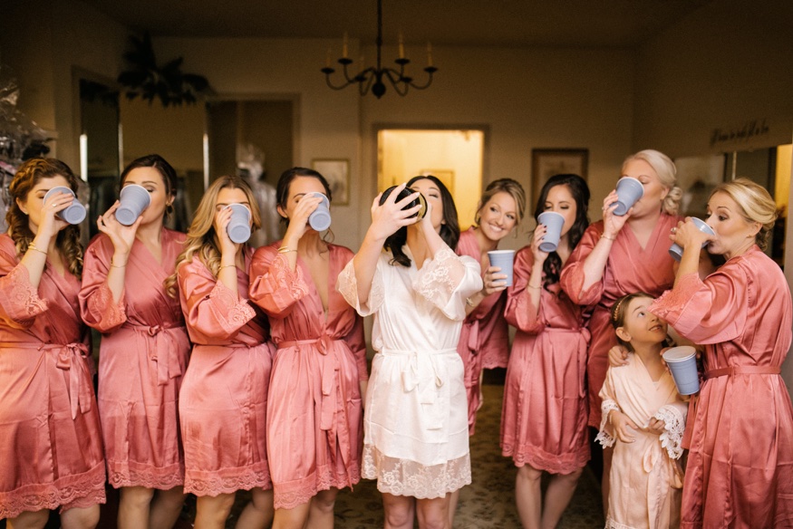 Bridesmaids getting ready at the Brandywine Manor House wedding.
